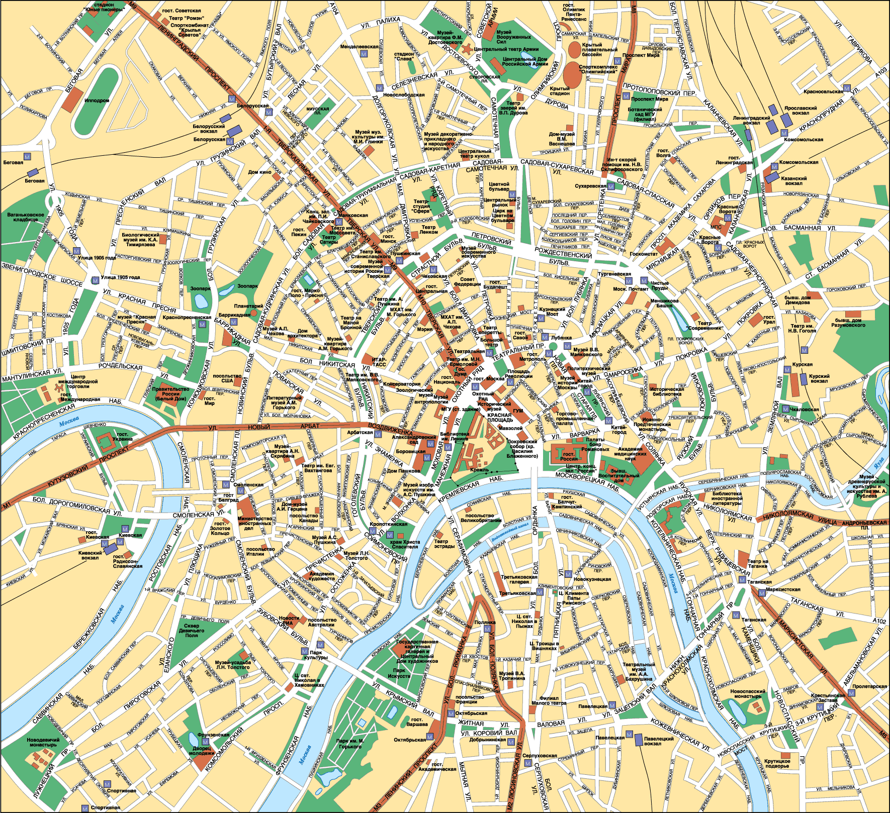 Карта москвы и подмосковья с метро